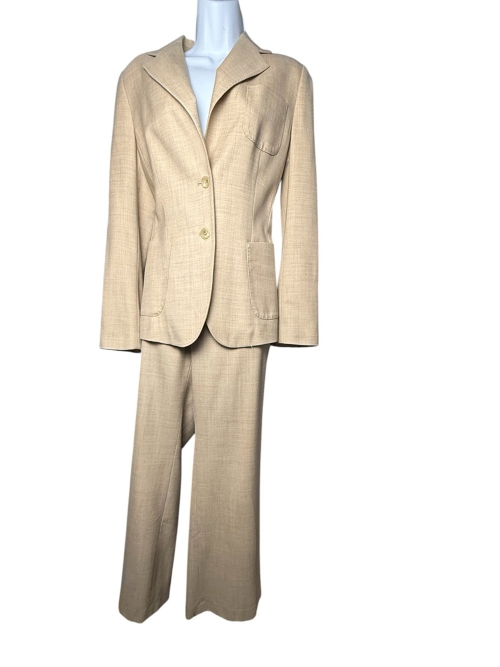 Banana Republic Tan Wool Silk Professional Business SuitJacket 8 Pants 10 - Picture 3 of 11